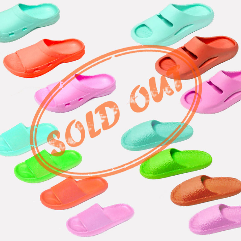 Wholesale Stock Ladies Branded Endurable Comfortable EVA Slides Slippers Sandals with Hangers
