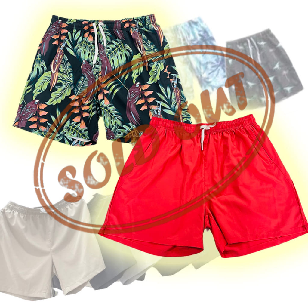 Surplus Stock Mens Sports Jogging Beach Swimming Shorts With Two Pockets Without Mesh Lining