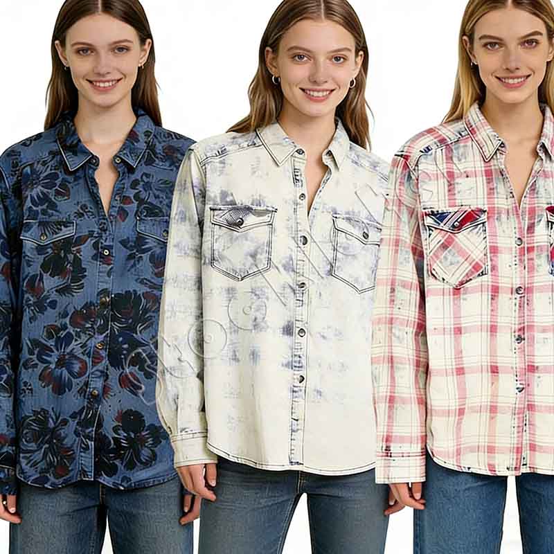 Wholesale stock women long sleeves blouses