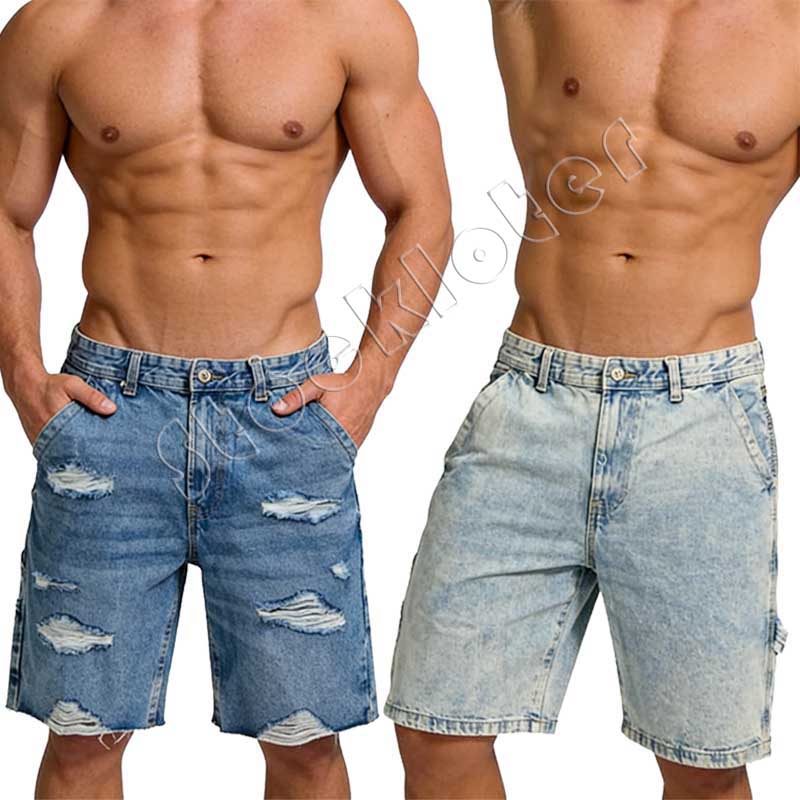 Overstock Bangladesh Mens Cotton Denim Casual Jeans Shorts with Five Pockets